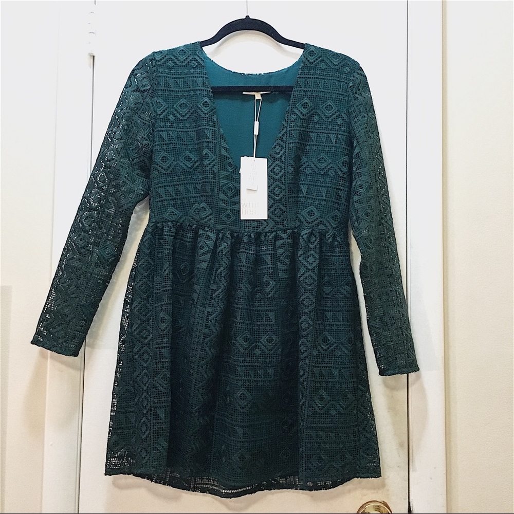 REDUCED // UO Little White Lies Emerald Dress - Picture 4 of 8